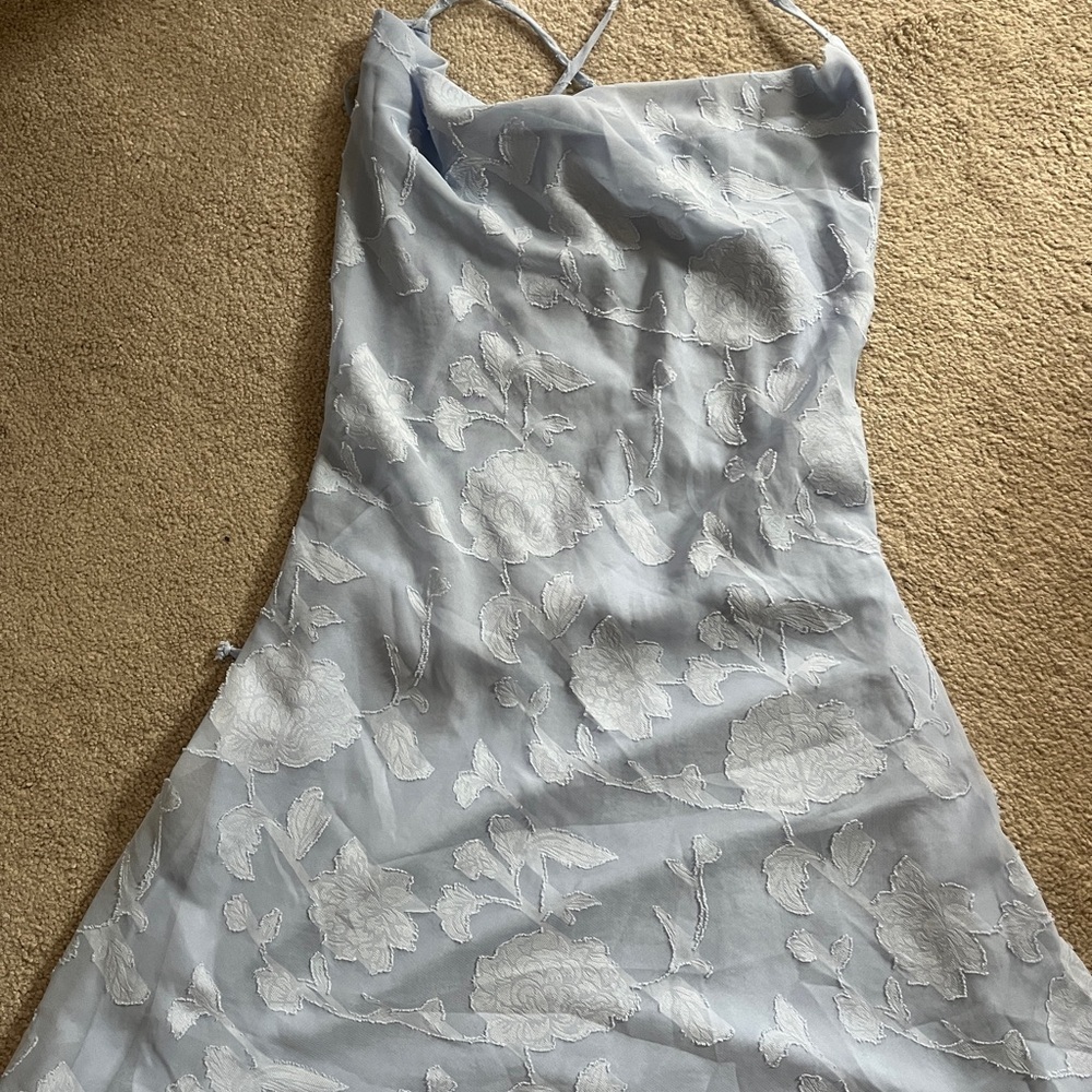 Edikted velvet embroidered backless mini dress